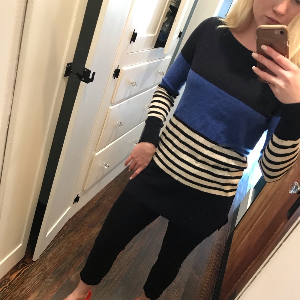 Kate Spade ♠️ blue and black stripped sweater